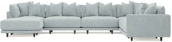 Toulouse Mist Performance Modular 7-Piece Corner Sectional With Ottoman - Left End - 166"