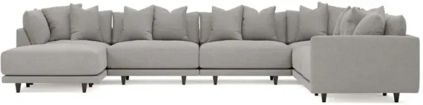 Toulouse Pebble Performance Modular 7-Piece Corner Sectional With Ottoman - Left End - 166"