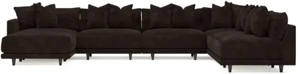 Toulouse Dark Chocolate Modular 7-Piece Corner Sectional With Ottoman - Left End - 171"