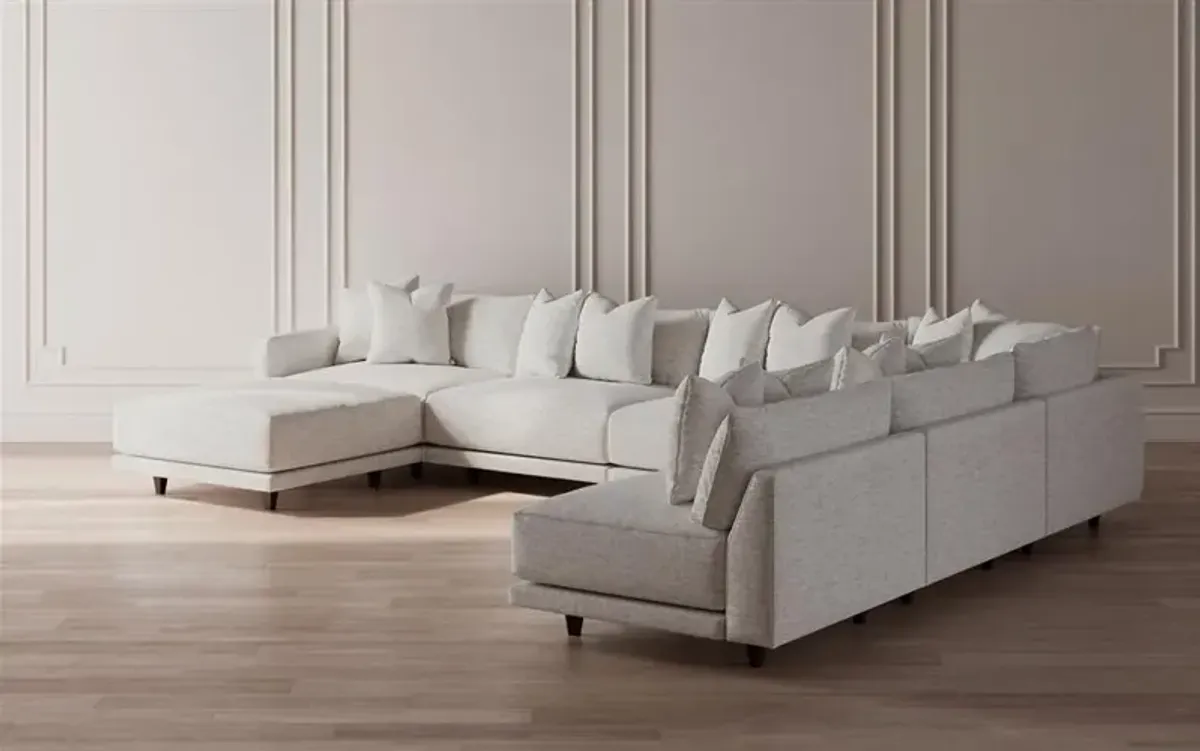 Toulouse Mist Performance Modular 7-Piece Corner Sectional With Ottoman - Left End - 171"