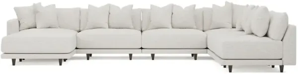 Toulouse Ecru Performance Modular 7-Piece Corner Sectional With Ottoman - Left End - 171"