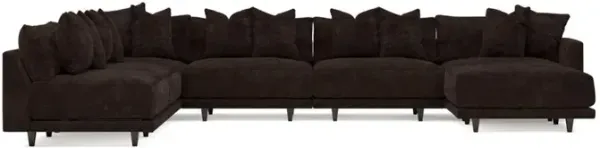 Toulouse Dark Chocolate Modular 7-Piece Corner Sectional With Ottoman - Right End - 171"