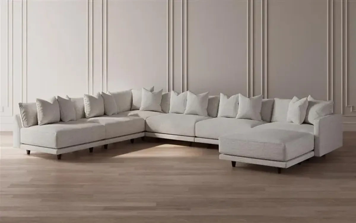 Toulouse Sand Modular 7-Piece Corner Sectional With Ottoman - Right End - 171"