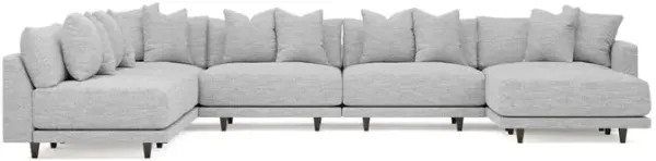 Toulouse Frost Performance Modular 7-Piece Corner Sectional With Ottoman - Right End - 171"