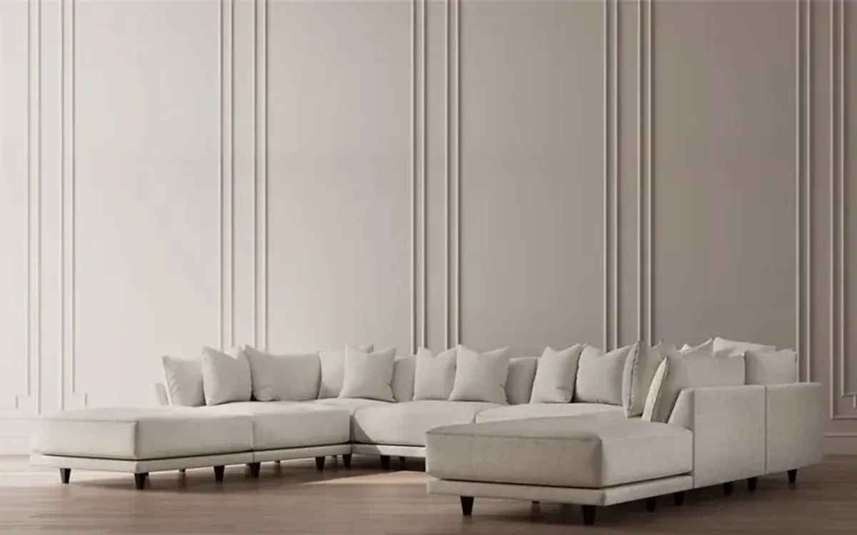 Toulouse Porcelain Performance Modular 8-Piece U-Shaped Sectional - 166"