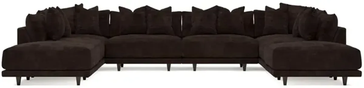 Toulouse Dark Chocolate Modular 8-Piece U-Shaped Sectional - 166"