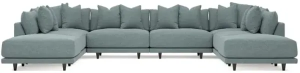Toulouse Heathered Teal Modular 8-Piece U-Shaped Sectional - 166"