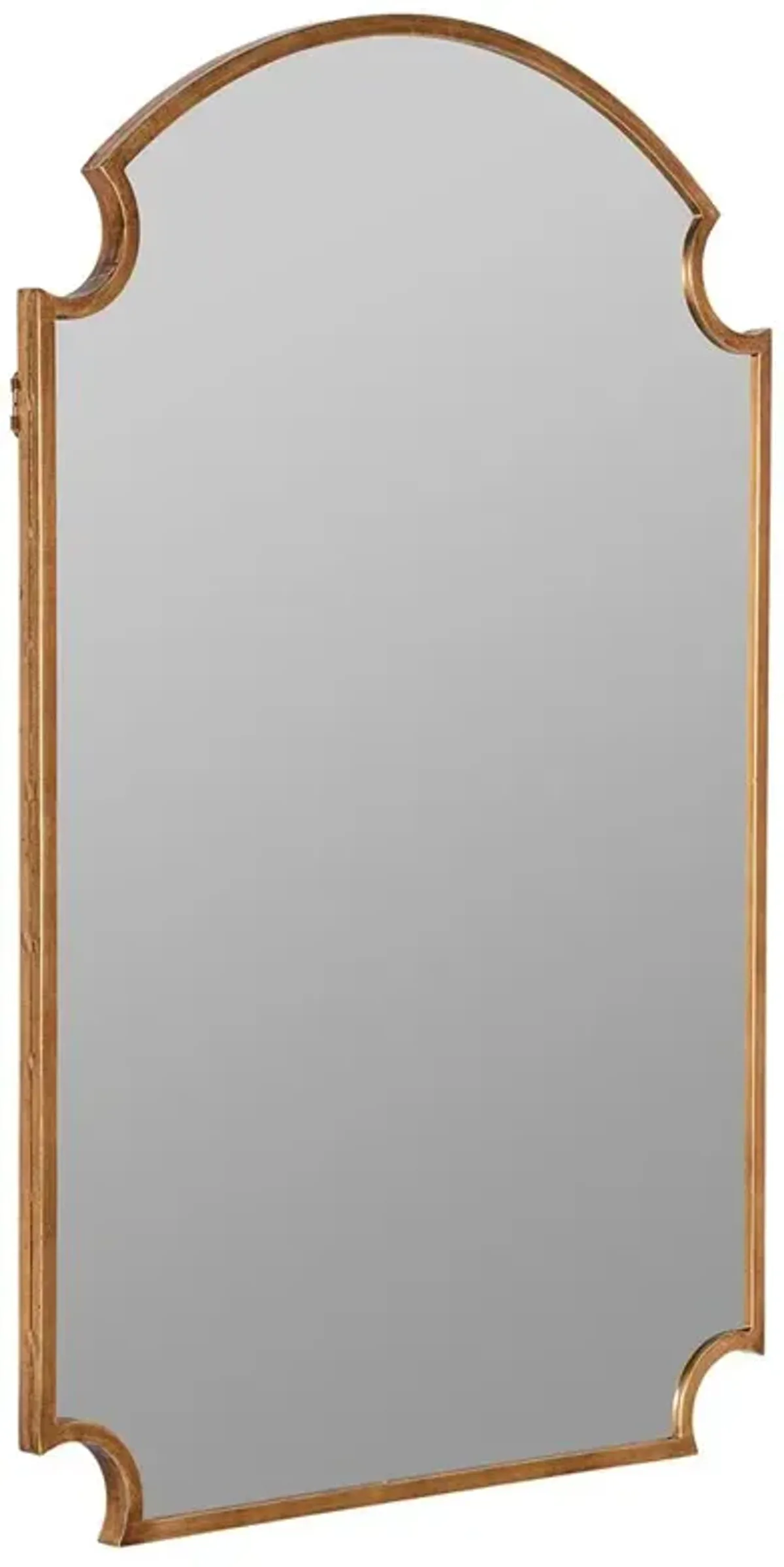 Teagan Hollywood Regency Gold Leaf Arched Wall Mirror
