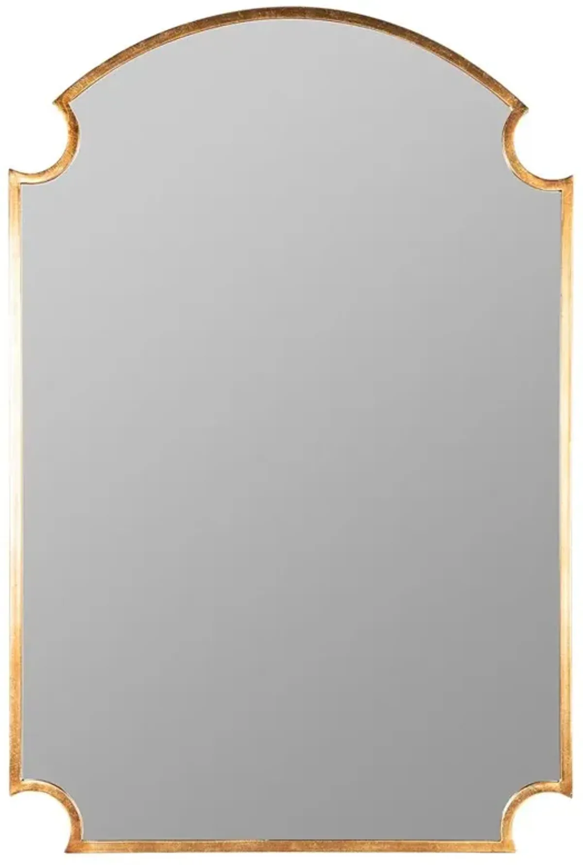 Teagan Hollywood Regency Gold Leaf Arched Wall Mirror