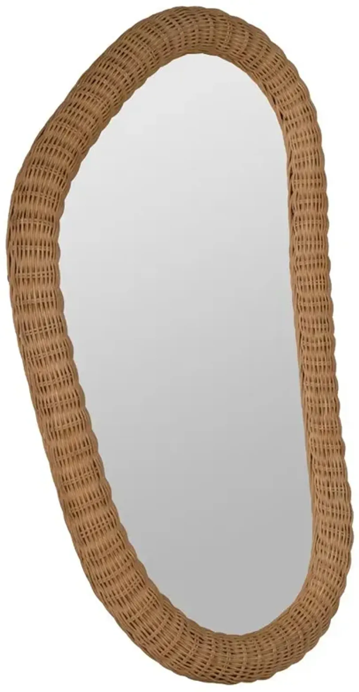 Madelyn Coastal Beach Natural Rattan Wall Mounted Mirror