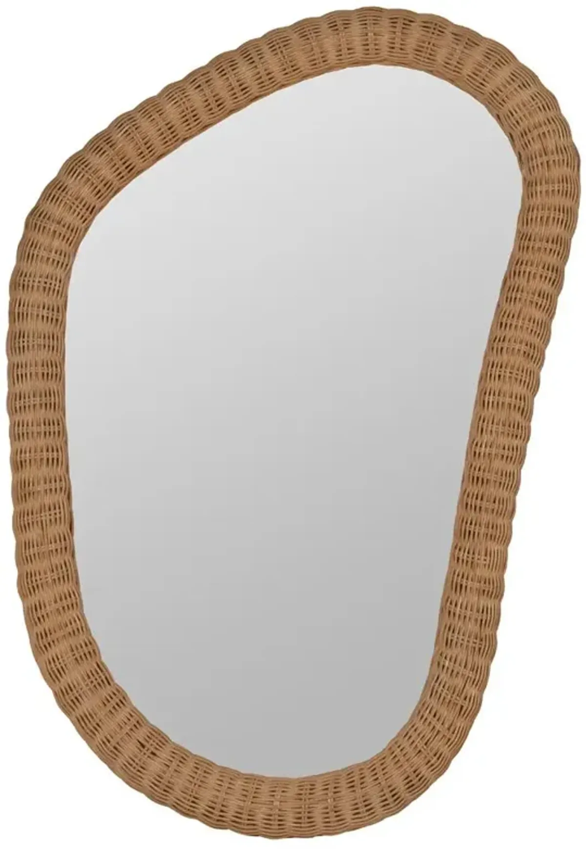 Madelyn Coastal Beach Natural Rattan Wall Mounted Mirror