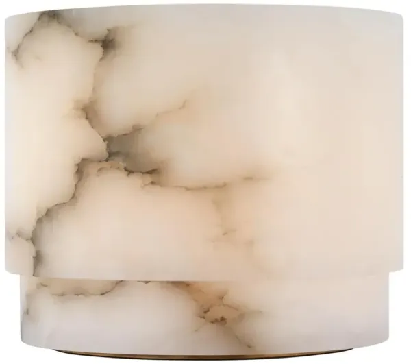 Visual Comfort Tourne French White Alabaster Rechargeable Table Lamp - 8"