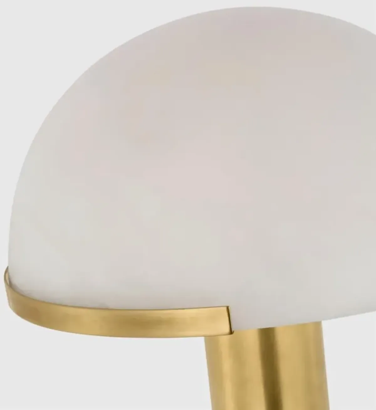 Visual Comfort Melange Alabaster Shade Antique Brass Rechargeable Table Lamp - 12"