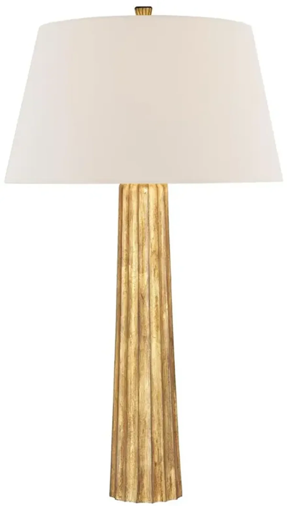 Visual Comfort Fluted Spire Modern Classic Gilded Iron Cordless Table Lamp