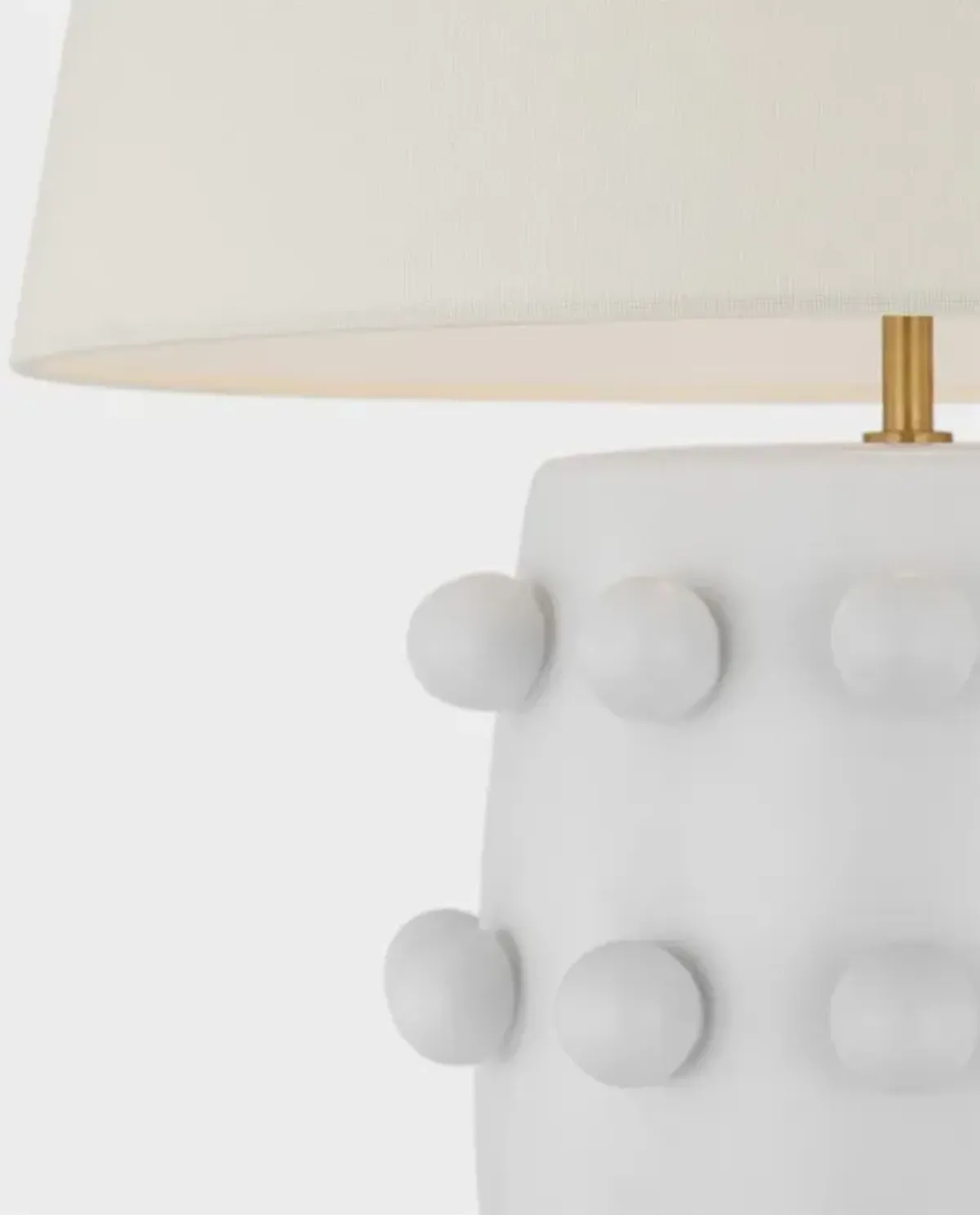 Visual Comfort Linden Mid Century White Ceramic Cordless Table Lamp - 26"