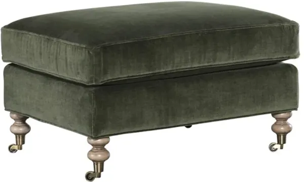 Carter Updated Traditional Green Velvet Ottoman