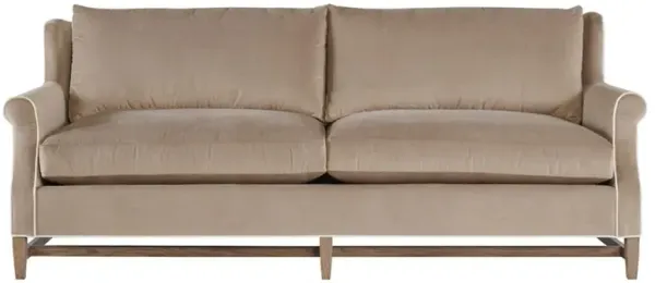 Lowen Updated Traditional Beige Velvet Sofa - 88"