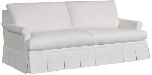 Adley Updated Traditional White Performance Pleated Sofa - 86"