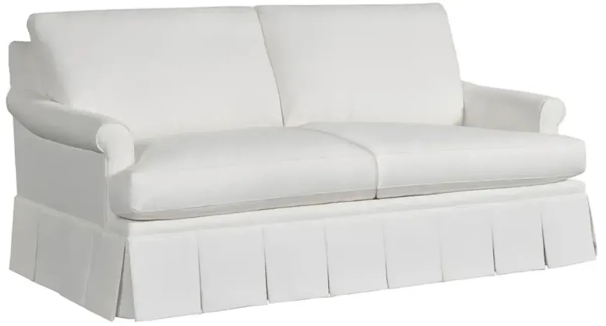Adley Updated Traditional White Performance Pleated Sofa - 78"