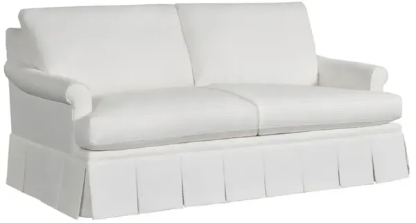 Adley Updated Traditional White Performance Pleated Sofa - 78"