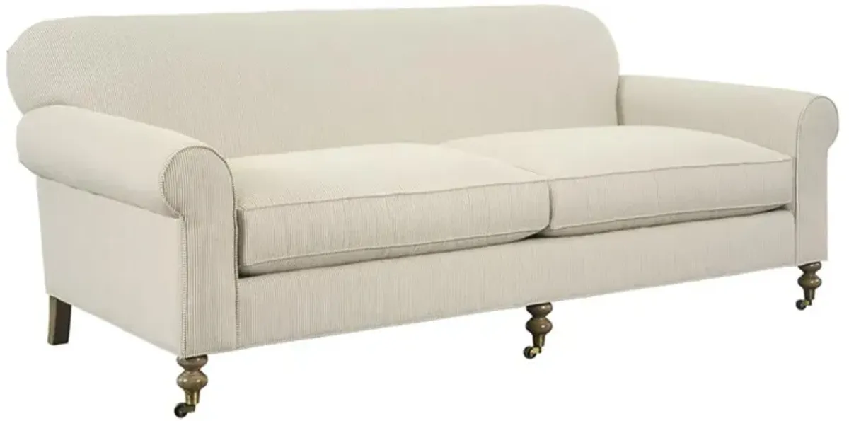 Riley Updated Traditional Cream Performance Sofa - 96"
