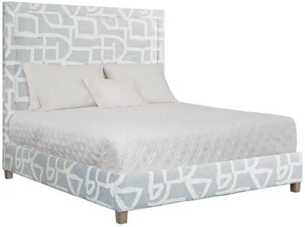 Blake Modern Classic Light Blue Performance Brushstroke Bed - King