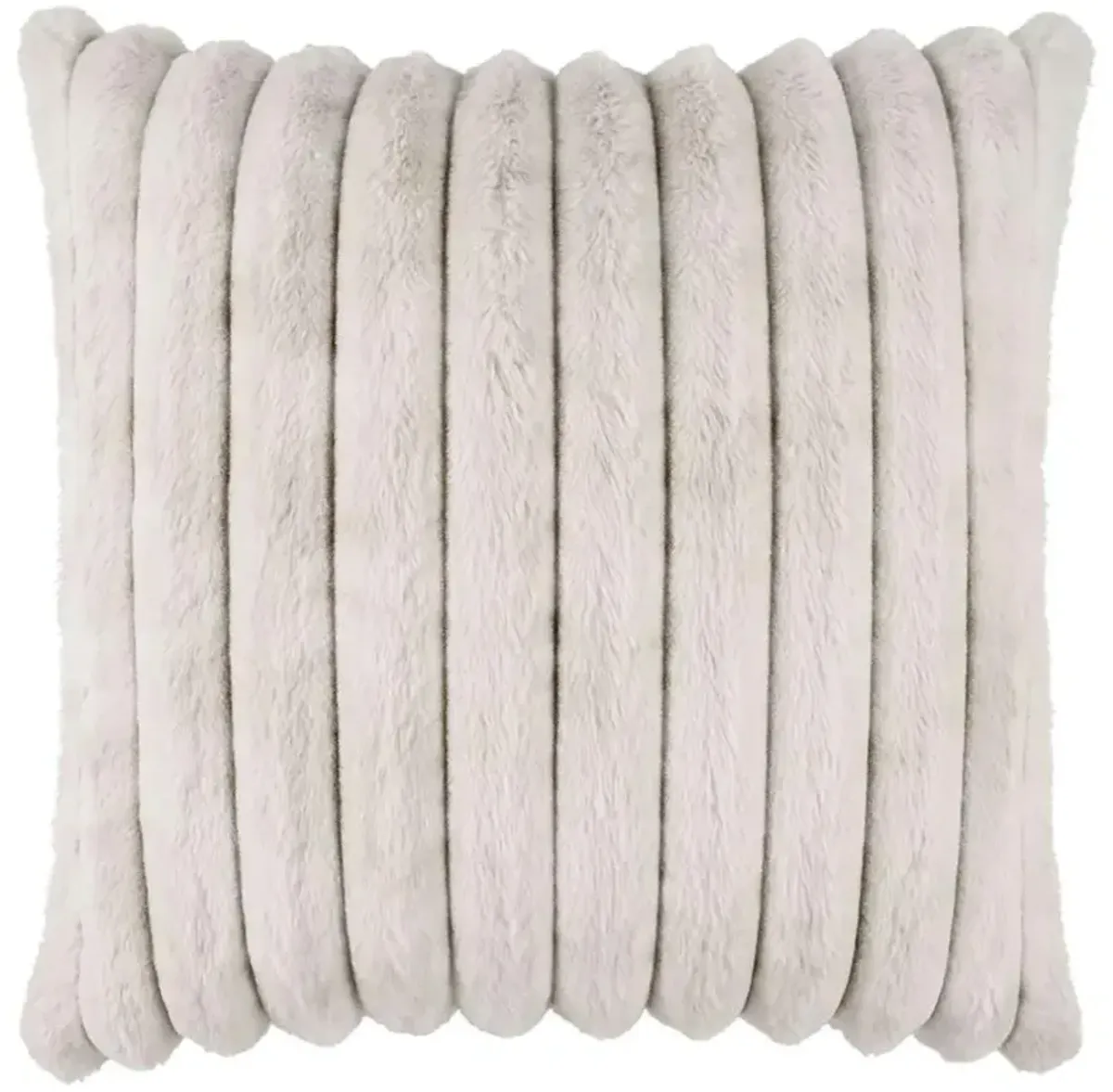 Audrey Rustic Ivory Faux Fur Decorative Throw Pillow - 24x24