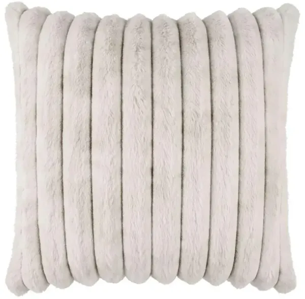 Audrey Rustic Ivory Faux Fur Decorative Throw Pillow - 24x24