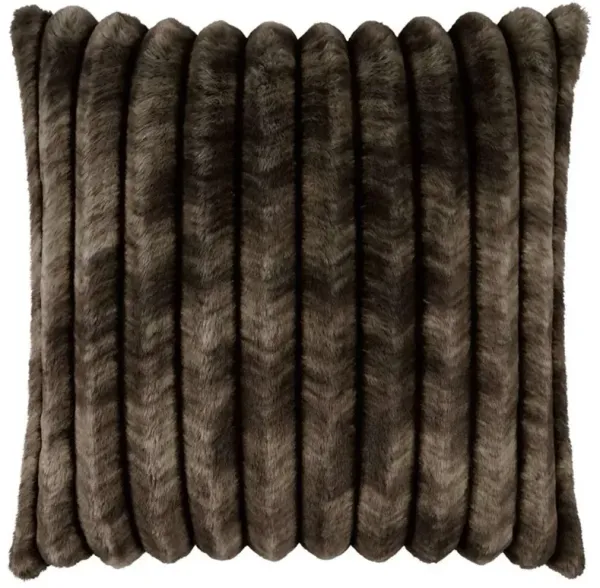 Audrey Rustic Mocha Faux Fur Decorative Throw Pillow - 22x22