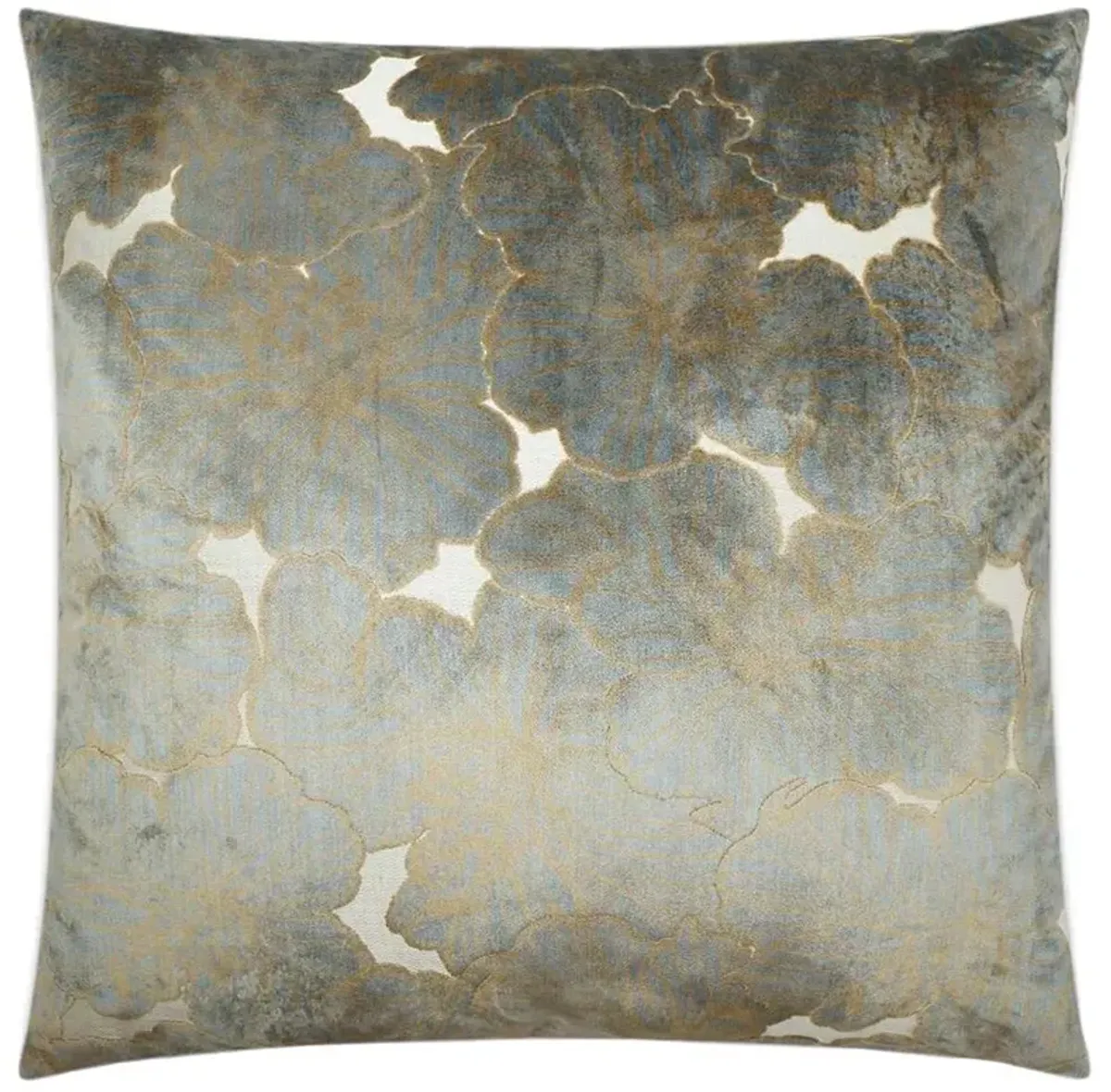 Demetria French Country Grey Floral Cream Decorative Throw Pillow - 20x20