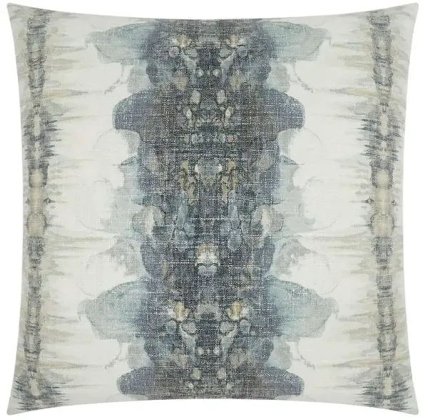 Luna Modern Blue Abstract Feather Down Decorative Throw Pillow - 24x24