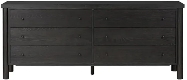 Chris Rustic Lodge Black Oak Double Dresser