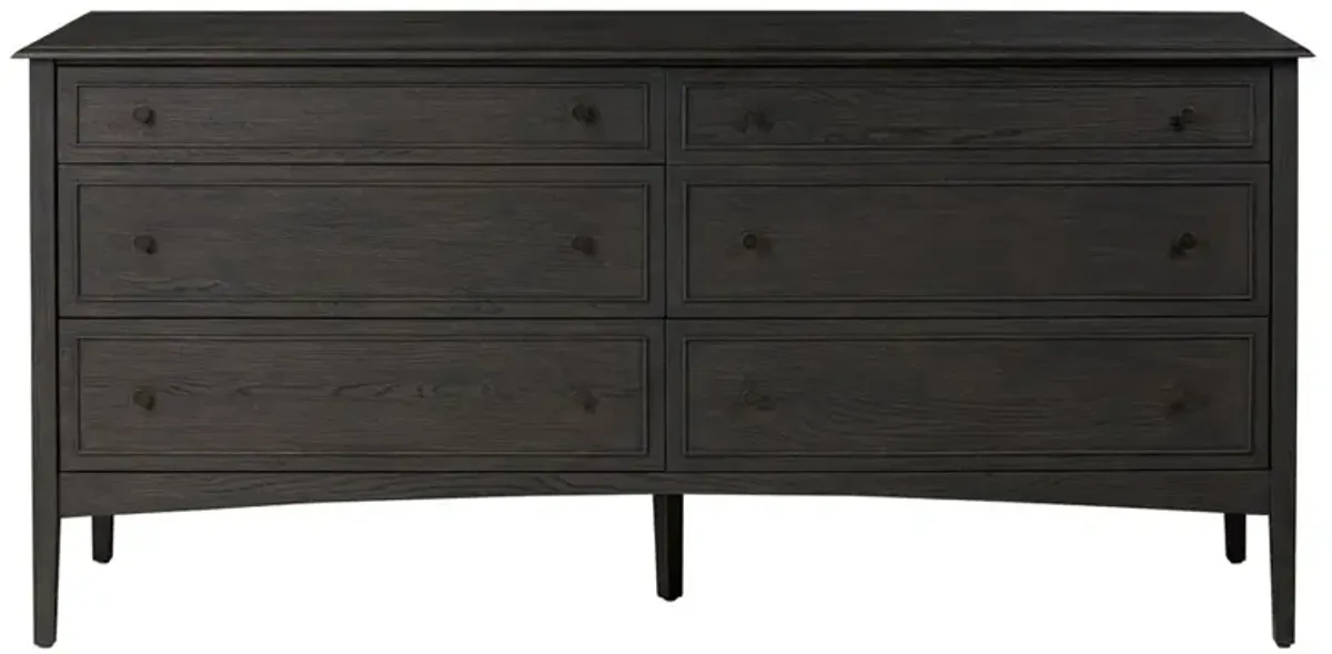 Adelaide Rustic Lodge Smoked Black Oak Double Dresser