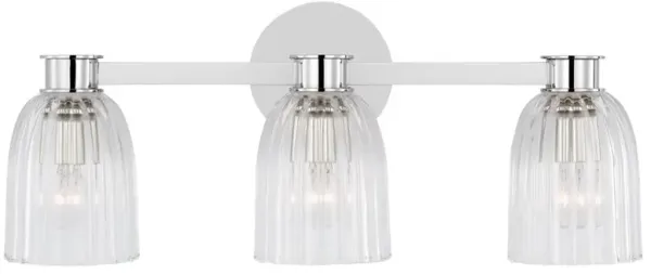 Visual Comfort Asalea Mid Century Polished Nickel Triple Vanity Light