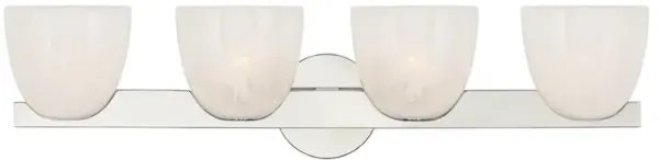 Visual Comfort Carola Mid Century Modern Polished Nickel 4 Light Bath Sconce