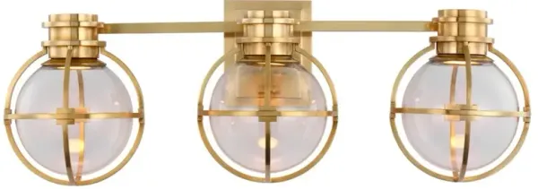 Visual Comfort Gracie Industrial Antique Burnished Brass Triple Sconce