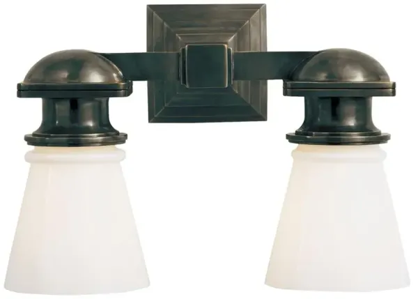 Visual Comfort New York Subway Industrial Bronze Double Light Sconce