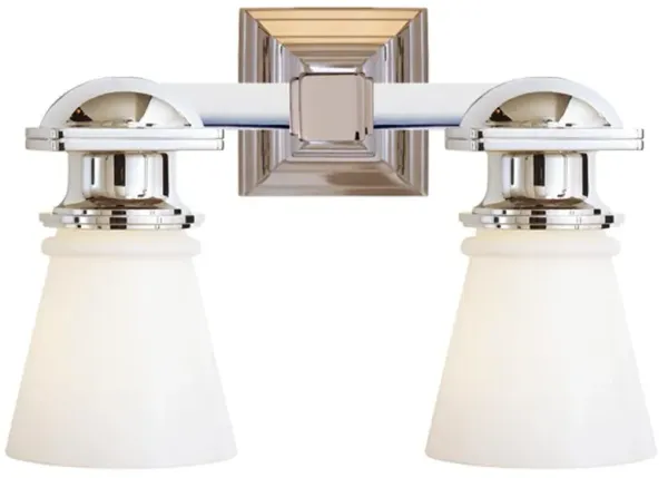 Visual Comfort New York Subway Industrial Polished Nickel Double Light Sconce