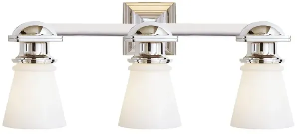 Visual Comfort New York Subway Industrial Chrome Triple Light Sconce