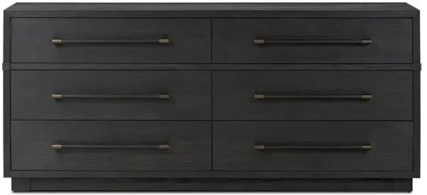 Rubielle Modern Classic Black Wood Double Dresser
