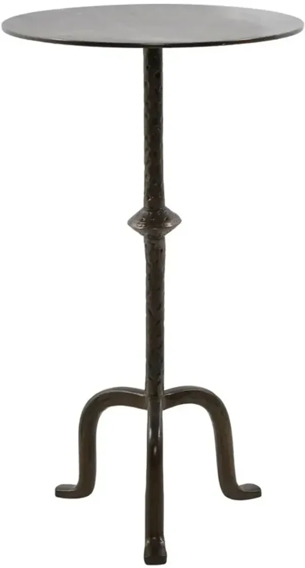 Leyla French Country Dark Brass Cast Iron Drink Side Table