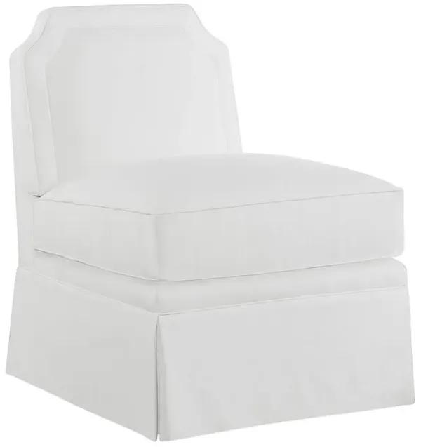 Highland House Luc French Country White Performance Skirted Slipper Chair