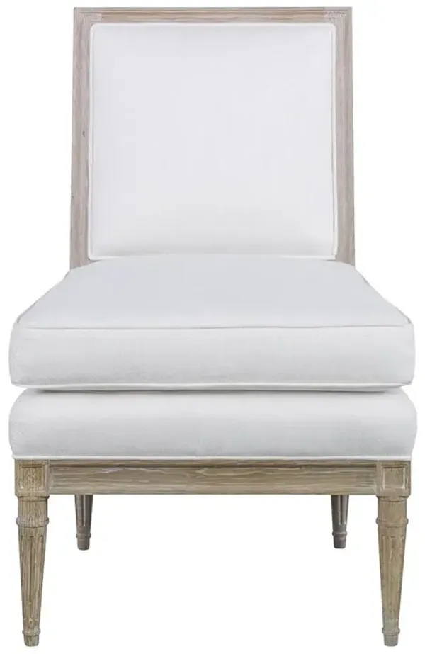 Highland House Ella French Country White Performance Slipper Chair