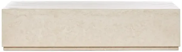 Orkins Modern Classic Cream Marble Rectangular Block Outdoor Coffee Table