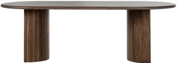 Paris Rustic Lodge Brown Teak Outdoor Oval Dining Table - 94"