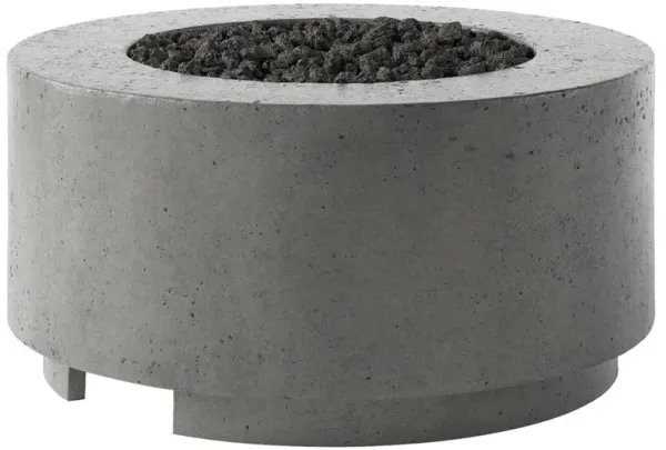 Delroi Industrial Dark Grey Concrete Propane Round Outdoor Fire Pit Table