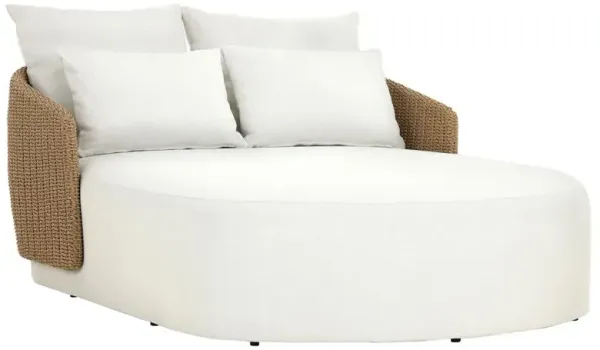 Madelyn Coastal Beach Cream Outdoor Double Chaise