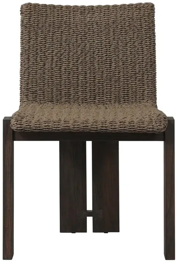 Ursula Coastal Beach Brown Woven Hyacinth Outdoor Dining Chair