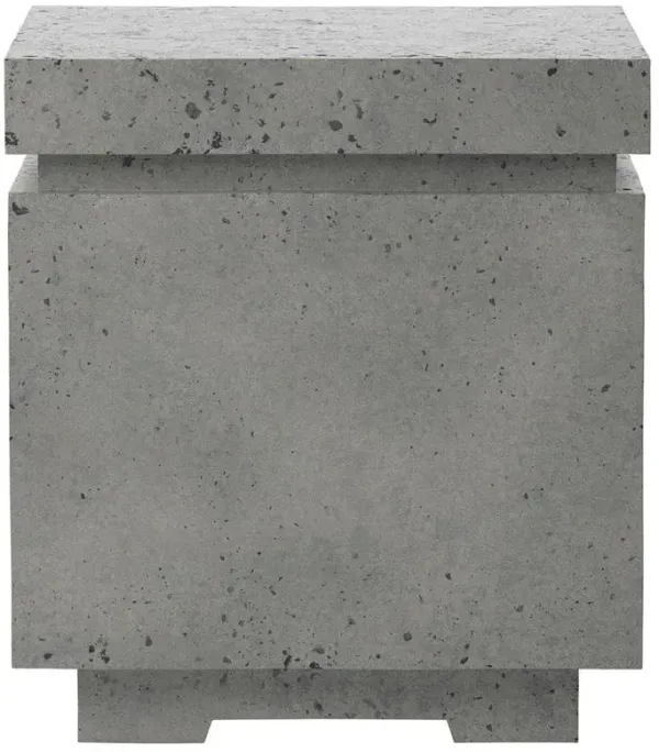 Bosco Industrial Loft Grey Concrete Square Propane Enclosure Side Table