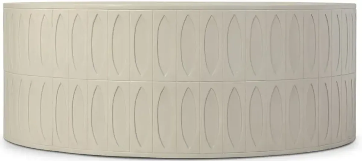 Jeremy Modern Classic White Concrete Round Outdoor Drum Coffee Table